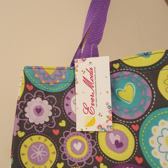 New Hearts and Flowers Print Canvas Bag - Picture 2 of 4